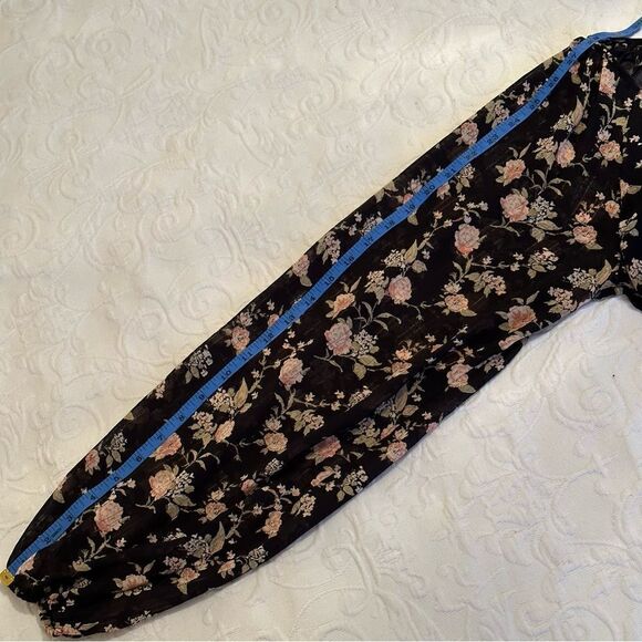 Free People Final Rose Blouse in Black Combo XS - Picture 9 of 12